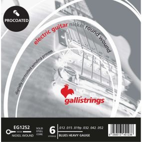 Струни для електрогітари Gallistrings EG1252 (.012-.052), ProCoated, BLUES HEAVY, Steel/Nickel