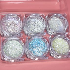 Набір глітеру для дизайну нігтів №20 (6 баночок)
