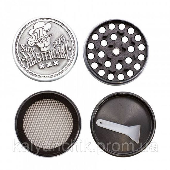 Гріндер металевий Amsterdam Leaf 4-part Zinc Grinder 40 mm | Зображення 4