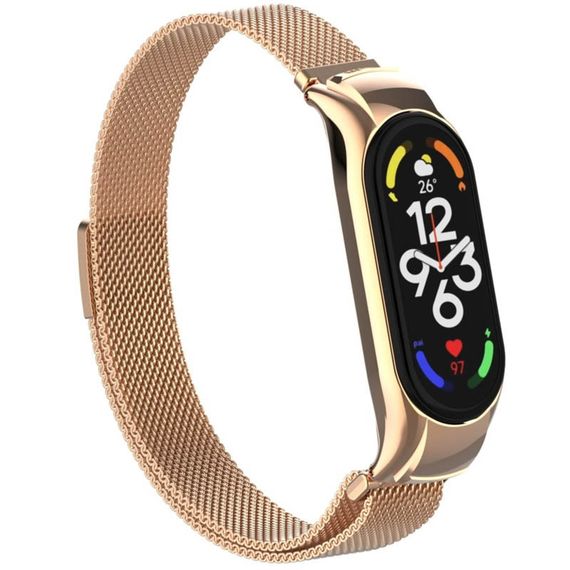 Ремінець Milanese Loop Design для Xiaomi Mi Band 5/6 Rose Gold | Зображення 2