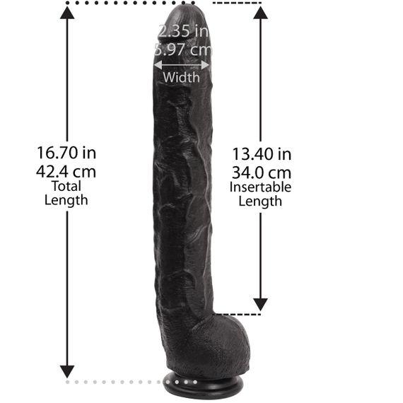 Фалоімітатор Doc Johnson Dick Rambone Cock Black, діаметр 6 см, довжина 42 см, ПВХ | Зображення 4