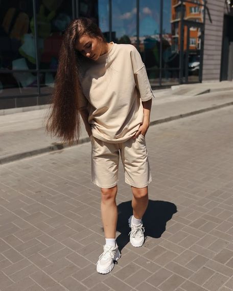 Комплект жіночий (футболка+шорти-бермуди) Носи своє 52 Бежевий (p-14600-165332) | Зображення 8