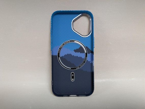 Чехол для iPhone 16 / Айфон 16, LUXO Life Carbon, ультратонкий, MagSafe, голубой | Зображення 1