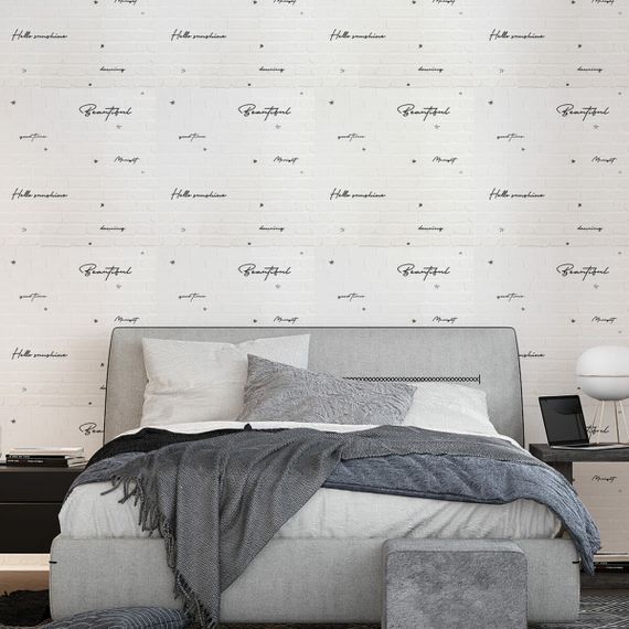 Панель стінова 3D 700х700х4мм Напис із сріблом SW-00001980 | Зображення 4