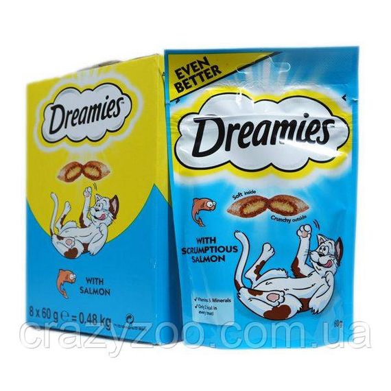 Ласощі для котів Dreamies Cat подушечки з лососем 60 г 037962 | Зображення 3