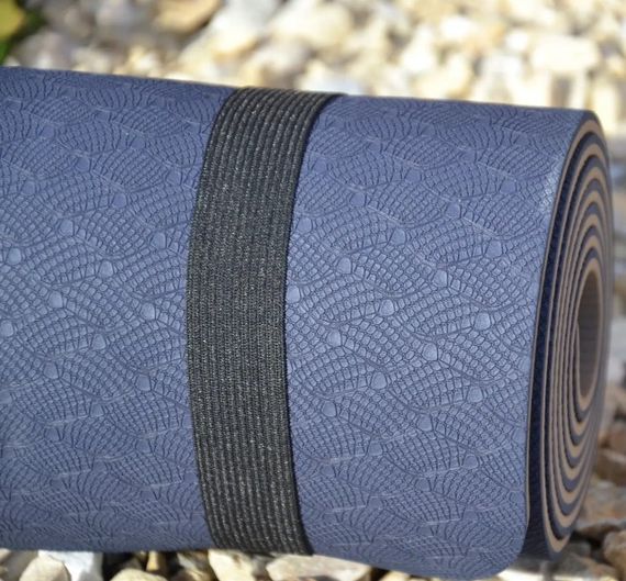 Килимок для йоги та фітнесу PowerPlay 4150 TPE Premium Performance Mat Синій (183x61x0.6) (PP_4150_Blue) | Зображення 3