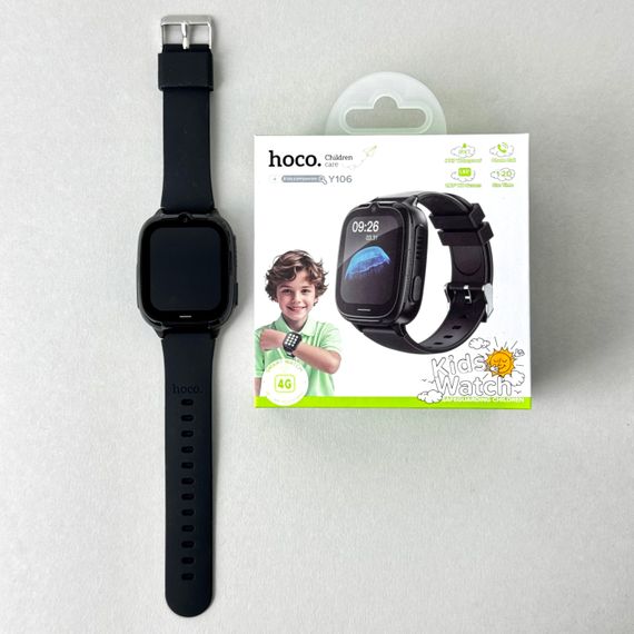 Дитячий годинник Smart Hoco Y106 4G (Чорний) | Зображення 7