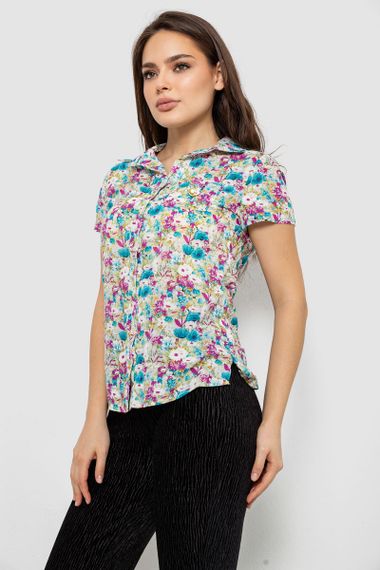 Блуза жіноча з принтом, колір блакитний, 230R1507 | Зображення 2