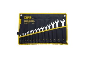 Набор ключей рожково-накидных в чехле CrV 6-24мм (14шт) СИЛА