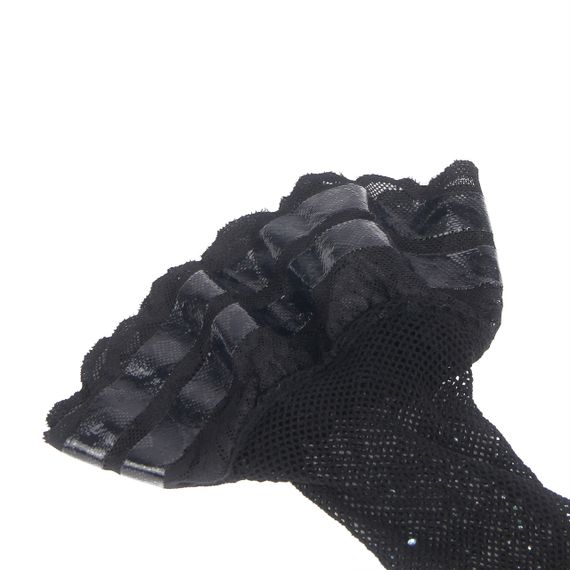 Панчохи чорні в сіточку зі стразами Star Night на силіконовій стрічці, XS/M sexstyle | Зображення 6