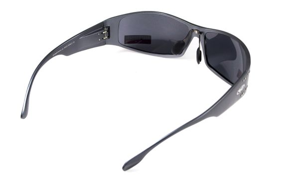 Окуляри захисні Global Vision Bad-Ass-2 GunMetal (gray), сірі в темній металевій оправі | Зображення 1
