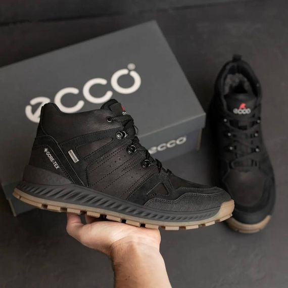 зимові шкіряні черевики  Ecco  Black