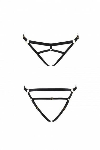 Трусики-стрінги зі стреп Passion Exclusive KELIS THONG XXL/XXXL, black Sex Aura