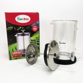 Ручной френч прес для чая Con Brio CB-6460 600 мл, Домашний френч-пресс, Заварник френч-пресс QM-84