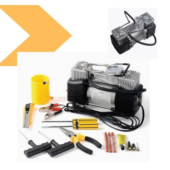 Автомобільний компресор двопоршневий V-TEKK 12В, 300Вт, 60л/хв (47576-_899) | Зображення 1