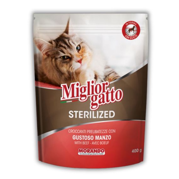 Сухий корм для стерилізованих котів з яловичиною Morando Migliorgatto Sterilized, 400 гр