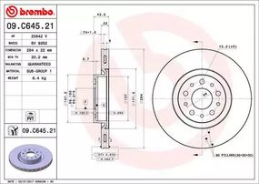 Диск гальмівний FIAT TIPO, BREMBO (09C64521)