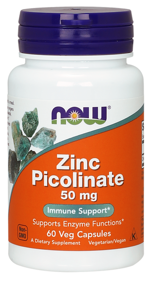 Піколінат цинку, Zinc Picolinate, Now Foods, 50 мг, 60 капсул