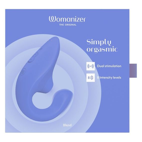 Вібратор-стимулятор подвійний Womanizer Blend Vibrant для точки G та клітора, блакитний Sex Aura | Зображення 7