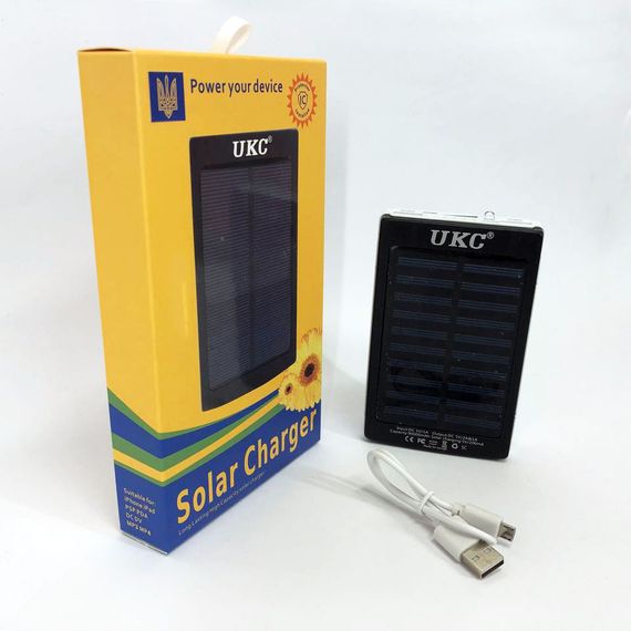 УМБ Power Bank Solar 20000 mAh мобильное зарядное с солнечной панелью и лампой, повербанк для планшета UM-93 | Зображення 3