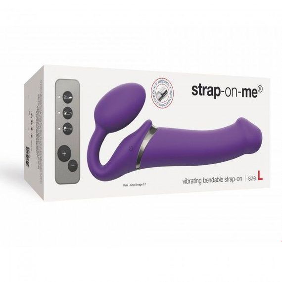 Безремневий страпон на дистанційному управлінні з вібрацією Strap-On-Me Vibrating Violet L | Зображення 3