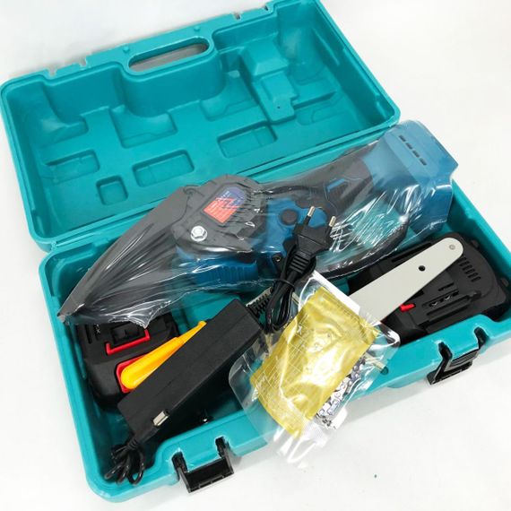 Акумуляторна ланцюгова міні пила 6" (15 см) Domotec 24V для обрізання дерев та розпилу дров, по дереву | Зображення 6