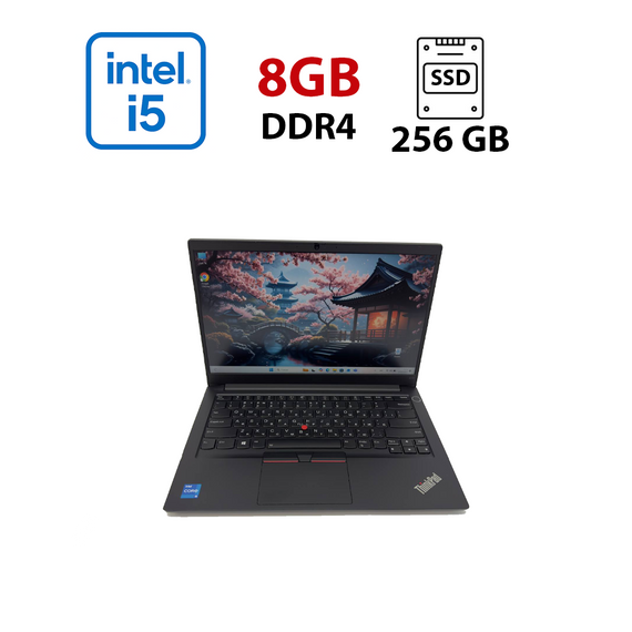 Ультрабук Lenovo ThinkPad E14 / 14" (1920x1080) IPS / Intel Core i5-1135G7 (4 (8) ядра по 4.2 GHz) / 8 GB DDR4 / 256 GB SSD / Intel Iris Xe Graphics / WebCam б/в