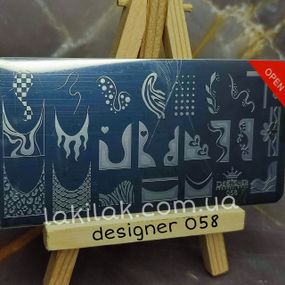 Пластина 058 для стемпінгу Designer Professional (12х6см)