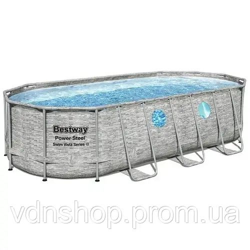 Сімейний овальний каркасний басейн Bestway 56716 549х274х122 см з фільтром та сходами на 13420 л
