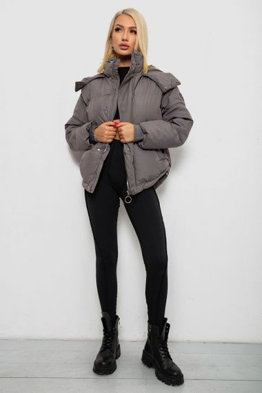 Куртка женская зимняя короткая, цвет серый, 244R983 | Зображення 1