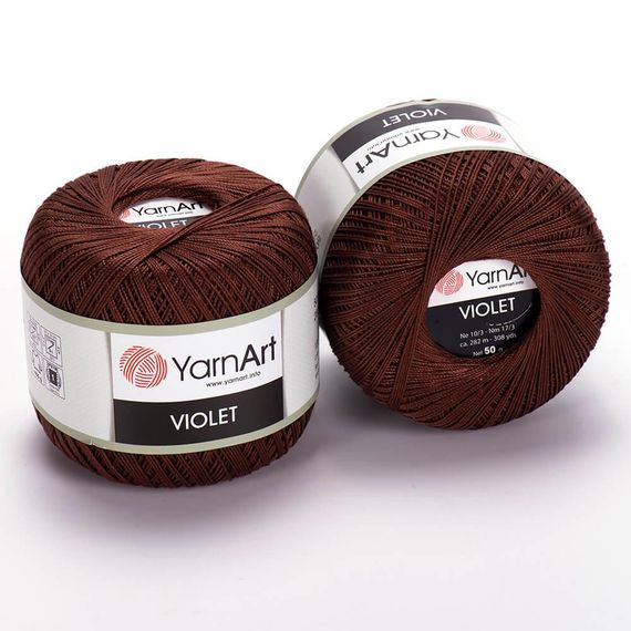 Пряжа YarnArt Violet № 077 коричневий бавовна пряжа ярнарт віолет