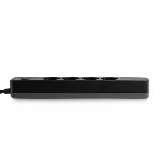 Мережевий подовжувач із заземленням 4 розетки/1USB-A/1Type-C 3м з кнопкою чорний VF-PD43G1QC1PD-B Oncord Videx | Зображення 3