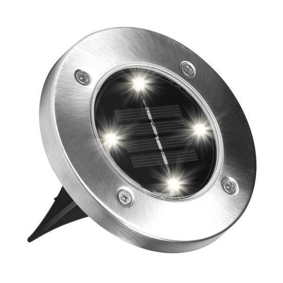 Комплект садовых светильников на солнечной батарее Solar Disk Lights, 4 шт ∙ Уличные фонари с датчиком света | Зображення 2
