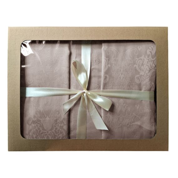 Комплект постільної білизни SoundSleep Jacquard Nonpareil Noble Beige сатин-жаккард Двоспальний Євро 200х220 см бежевий | Зображення 1