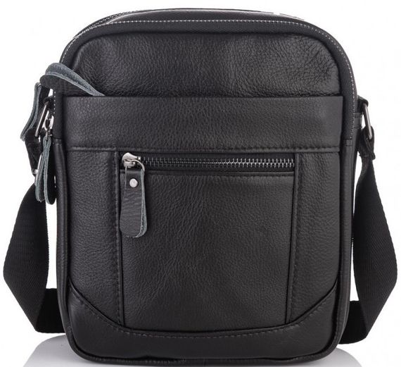 Чоловіча сумка з натуральної шкіри Tiding Bag чорна | Зображення 1