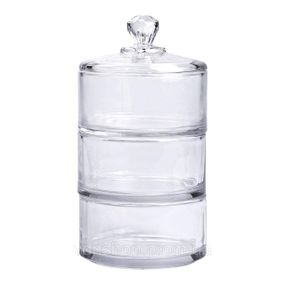 Конфетница трехъярусная стеклянная  Ø 10 см с крышкой HP-YH-22