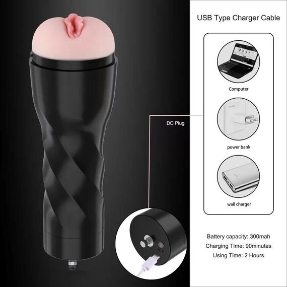 Мастурбатор з вібрацією Hismith Male Masturbation Cup, сумісний з секс-машинами бренду Sex Aura | Зображення 5