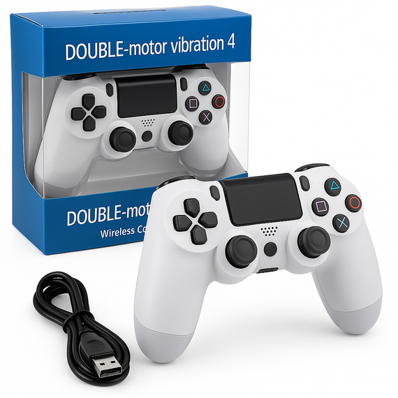 Джойстик DOUBLESHOCK для PS 4, бездротовий ігровий геймпад PS4/PC акумуляторний джойстик. Колір білий FA-50