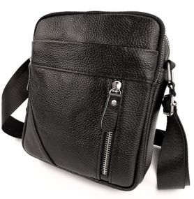 Чоловіча шкіряна сумка через плече Tiding Bag M38-10131A чорна