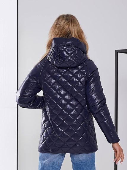 Жіноча стьобана куртка з блиском, арт.504, синій | Зображення 5