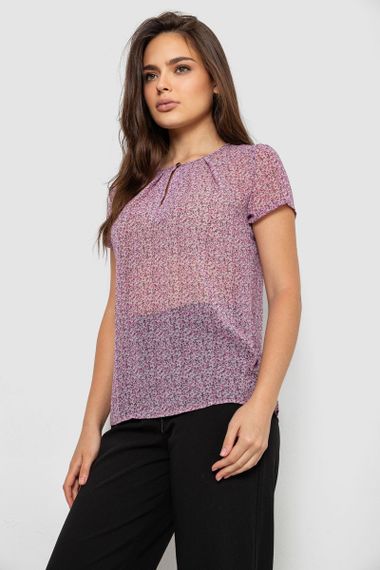 Блуза жіноча з принтом, колір сливовий, 230R0214-1 | Зображення 2