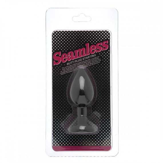 Анальна пробка з каменем Black Silicone Heart Red M, Черный/Красный | Зображення 2