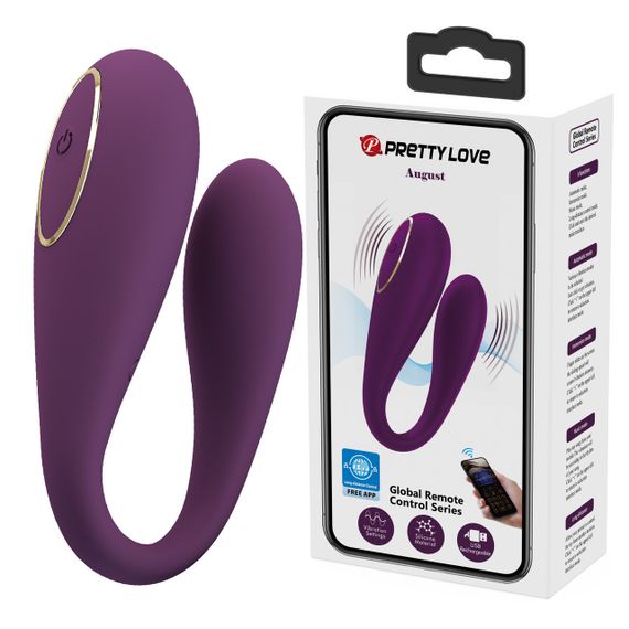 Вібратор для пар PRETTY LOVE з керуванням із програми, фіолетовий Sex Aura