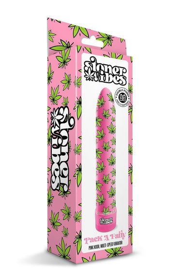 Вібратор нереалістичний із принтом Stoner Vibes Global Novelties, рожевий, 20.3 х 3.8 см Sex Aura | Зображення 3