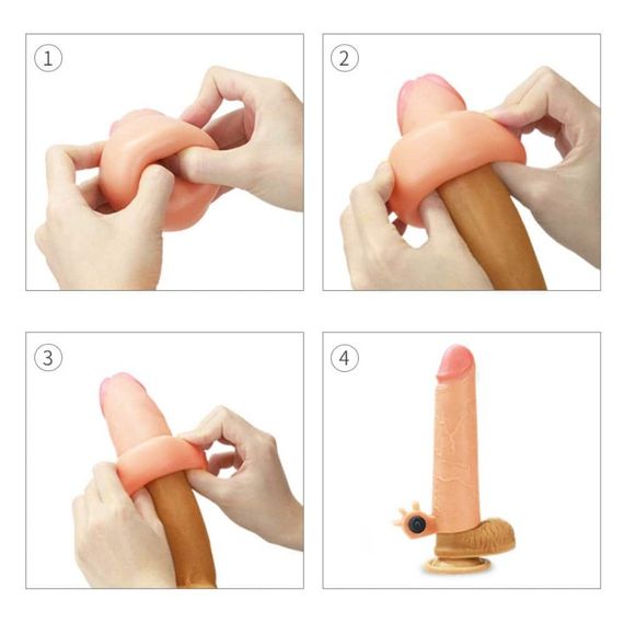 Вібронасадка на член - Revolutionary Silicone Nature Extender Add 2" Flesh | Зображення 2