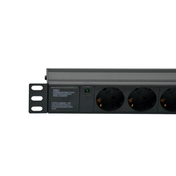 Kingda KD-GER(16)N1008WKPB19A-C14 Блок 19" на 8 роз. нім. станд., 10А, з індикат., без шнура, чорний, 1U, Kingda - Серверні аксесуари | Зображення 1