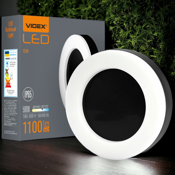 Вуличний світильник світлодіодний VIDEX ART 15W 5000K 220V IP65 VL-BHFR-155B захищений круглий чорний | Зображення 5