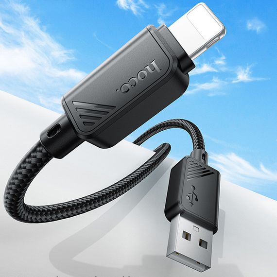 Дата кабель Hoco X113 Beneficio USB to Lightning (1m) Black | Зображення 1