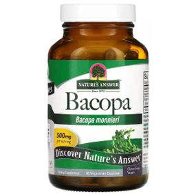 Комплекс для профілактики роботи головного мозку Nature's Answer Bacopa 500 mg 90 Veg Caps