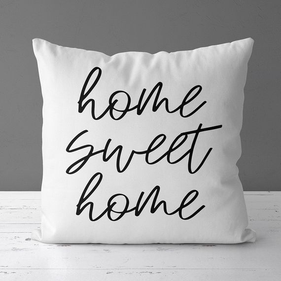 Подушка габардинова з принтом Home sweet home 40x40 (4P_CASA055)